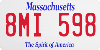 MA license plate 8MI598