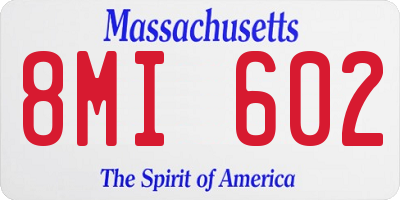 MA license plate 8MI602