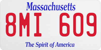 MA license plate 8MI609
