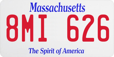MA license plate 8MI626