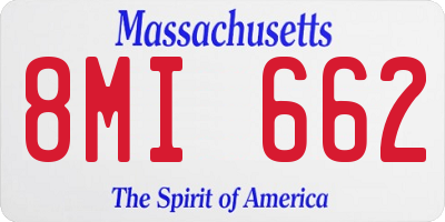 MA license plate 8MI662