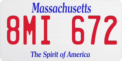 MA license plate 8MI672