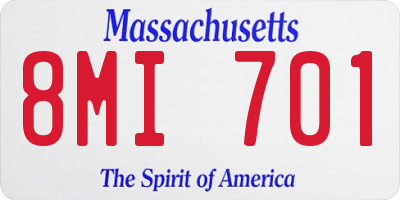MA license plate 8MI701