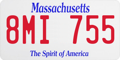 MA license plate 8MI755