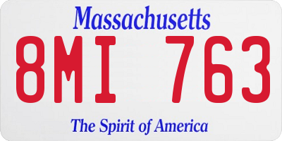 MA license plate 8MI763