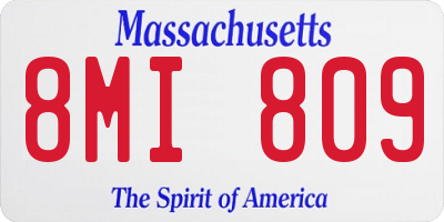 MA license plate 8MI809
