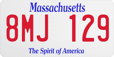 MA license plate 8MJ129