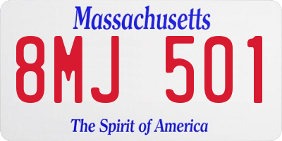 MA license plate 8MJ501
