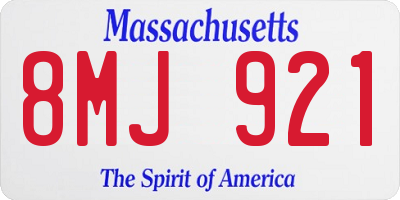 MA license plate 8MJ921