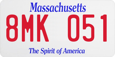 MA license plate 8MK051