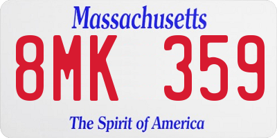 MA license plate 8MK359