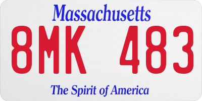 MA license plate 8MK483