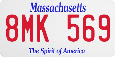 MA license plate 8MK569