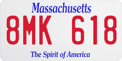 MA license plate 8MK618