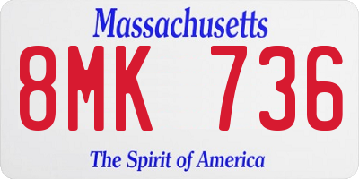 MA license plate 8MK736