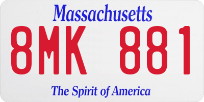 MA license plate 8MK881