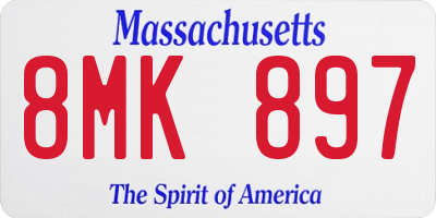 MA license plate 8MK897