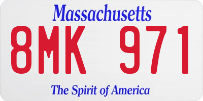 MA license plate 8MK971