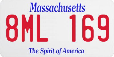 MA license plate 8ML169