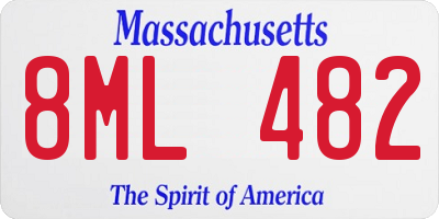 MA license plate 8ML482