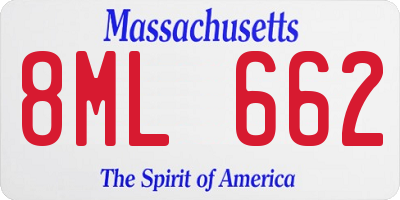 MA license plate 8ML662