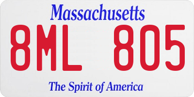 MA license plate 8ML805