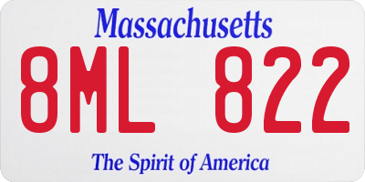 MA license plate 8ML822