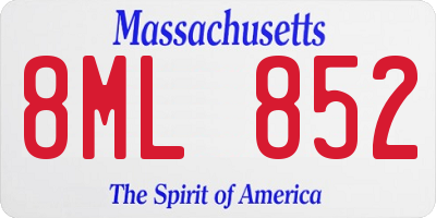 MA license plate 8ML852