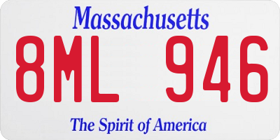 MA license plate 8ML946
