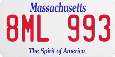 MA license plate 8ML993