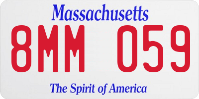 MA license plate 8MM059