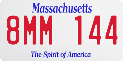 MA license plate 8MM144