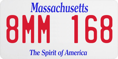 MA license plate 8MM168
