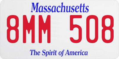 MA license plate 8MM508