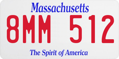 MA license plate 8MM512