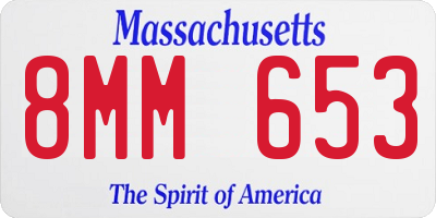 MA license plate 8MM653