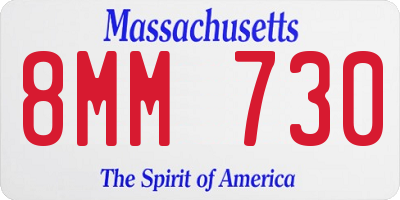 MA license plate 8MM730