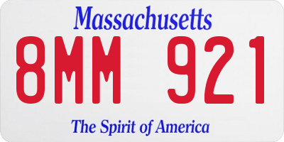 MA license plate 8MM921