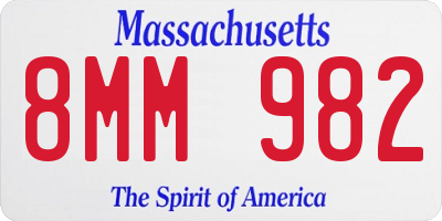 MA license plate 8MM982