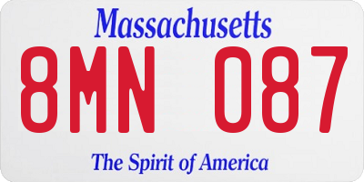 MA license plate 8MN087