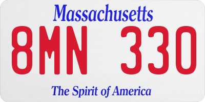 MA license plate 8MN330