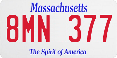 MA license plate 8MN377