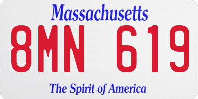 MA license plate 8MN619