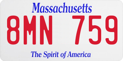 MA license plate 8MN759