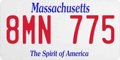 MA license plate 8MN775