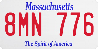 MA license plate 8MN776
