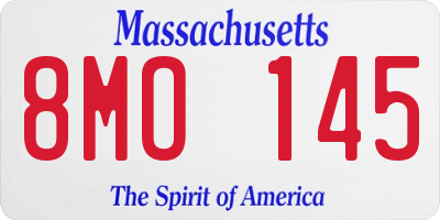 MA license plate 8MO145