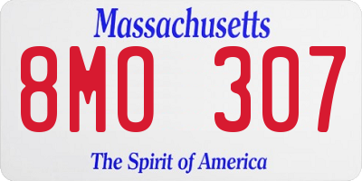MA license plate 8MO307