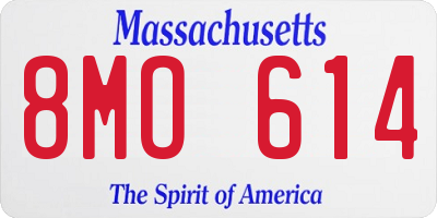 MA license plate 8MO614