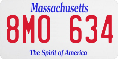 MA license plate 8MO634